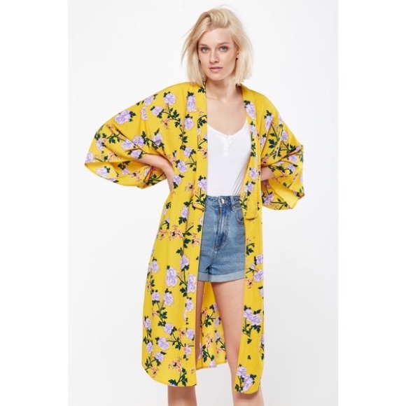 Cotton On Yellow Floral Longline Kimono 